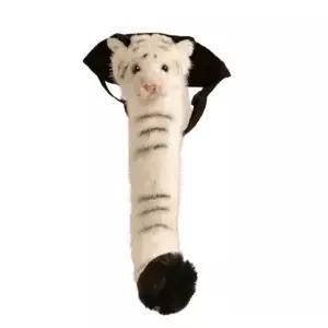 사랑스러운 플러시 호랑이 머리 꼬리 디자인 눈길을 끄는 의상 액세서리 매력적인 45cm 동물 소품