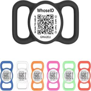 NFC가 포함된 누구의 ID QR 코드 개 태그 개인 맞춤형 애완동물 실리콘 수정 가능한 온라인 프로필 여러