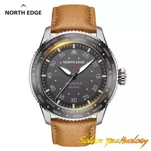 NORTH EDGE 2024 MACH 태양열 구동 시계 남성용 방수 50m 파일럿 스포츠 손목시계
