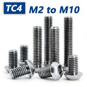 M2~M10 버튼 헤드 육각 드라이브 나사 TC4 티타늄 합금 소켓 라운드 알렌 볼트 자전거 바이크 오토바이용