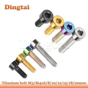 Dingtai 티타늄 볼트 M3/M4x6/8/10/12/15/18/20m 자전거용 알렌 키 소켓 사각 헤드