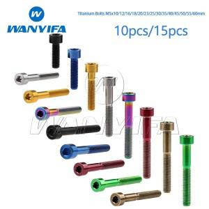 Wanyifa 티타늄 M5 육각 머리 볼트 자전거 시트 포스트 및 브레이크 10-60mm 가변 길이 10/15피스