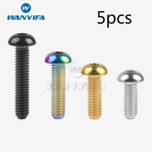Wanyifa 티타늄 M4 x 6 8 10 12 15 20mm 버튼 알렌 키 헤드 볼트 나사 자전거 5 개/몫