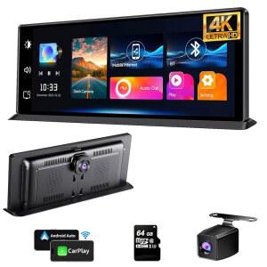 OBDPEKE K2 PRO 11.3인치 무선 카플레이 화면 4K 대시캠 휴대용 안드로이드 오토카 스테레오 비디오 녹화, 카 오디오 리시버 1080P 백업 카메라, Bt / GPS 내비게이션 AirPlay