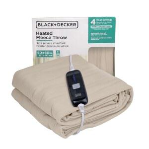 BLACK+DECKER 가열 담요 전기 담요, 플리스 차단, 타이머, X 빠른 있는 (127 152.4CM(50 자동 3시간 레벨이 4가지 난방