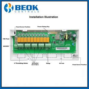 Beok CCT-10-X 무선 허브 컨트롤러 8 출력 채널 집중 장치 서브 챔버 작업 가스 보일러 용 WIFi 온도 조절
