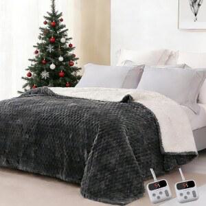 GARVEEHOME 온열 담요 전기 퀸 사이즈 228.6CM(84인치 213.4CM 자동 컨트롤, 아늑하고 꺼짐, 가열 90인치), 레벨 및 X 10시간 듀얼 10가지