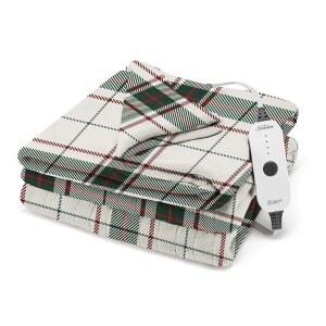 SUNBEAM ELECTRIC THROW ROYAL POSH 가열 설정, 152.4 4시간 4가지 아늑함, 빠른 담요, 127 따뜻하고 가열, 격자무늬, 에그쉘 열 X 자동 차단,