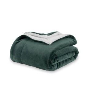 BERKSHIRE BLANKET -셰르파 담요, 따뜻하고 부드러운 소파, 127 여행용, 스모크 소나무, 152.4CM(50 X 양면 60인치) 로프트밍크
