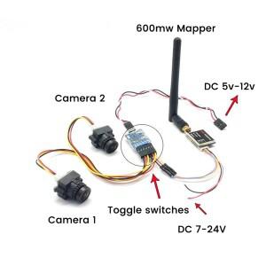 DC5-12V 3 채널 비디오 스위처 보드 멀티콥터 드론 및 RC FPV 카메라용 3방향 스위치 유닛