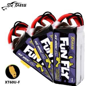 TATTU FUNFLY 100C 4S 1550mAh 14.8V 리포 배터리 RC 헬리콥터 쿼드콥터 FPV 레이싱 드론 부품 업그레이드