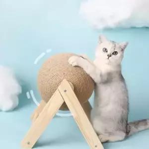 고양이 스크래쳐 삼베로프 회전볼 스크래치공-S