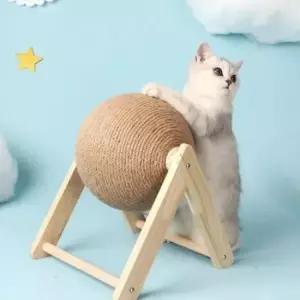 고양이 스크래쳐 삼베로프 회전볼 스크래치공-L