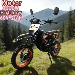 4인치 오프로드 어 EBike 3000W 강력한 모터가 내장된 전기 자전거 60V2AH 배터리 오토바이 산악