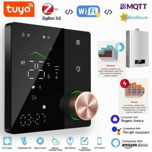 Tuya Zigbee MQTT&Wifi&Modbus RS485 스마트 온도 조절기 | 가스 보일러/전기 바닥 난방/레이디에이터 TRV
