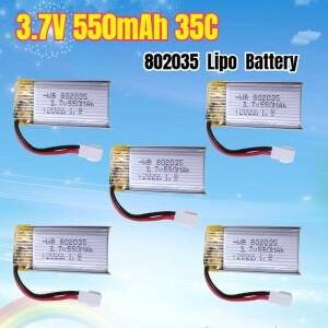 3.7V 550mAh 35C 리포 배터리 802035 X4 H107 H31 KY101 E33C U816A V252 H6C RC 쿼드콥터 드론 예비 부품