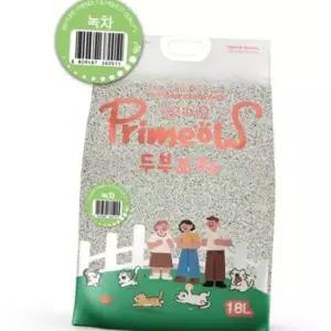 프리미요 고양이 모래 두부모래 18L (녹차)