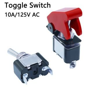 KN3A-101 토글 스위치 로커 암 2Pin 2Gear ON-OFF10A 125V/250V AC 캡 매칭 12V  110V  220V 범용