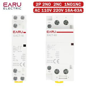 2P AC 110V 220V 50/60Hz 16A 20A 25A 32A 50A 40A 63A DIN 레일 가정용 모듈형 접촉기 스위치 컨트롤러 DI