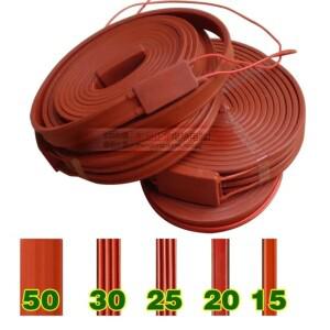 12V 24V 36V 48V 110V 220V 15 20 25 30 50mm 1-20 미터 방수 유연한 실리콘 히터 스트립 벨트 동결 보호