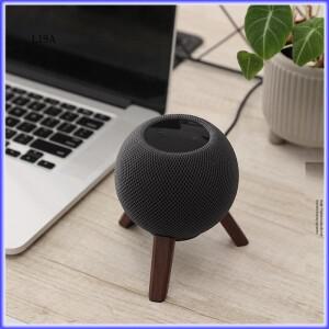 L19-Homepod 용 실제 나무 스탠드 금속 프레임이있는 미니 소형 홀더 삼각대 홈 포드호환 스피커 웰