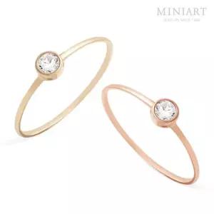 [미니아트] 14K 원포인트 링 레이어드 금 반지