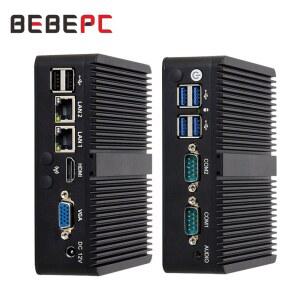 BEBEPC 팬리스 산업용 J6412 리눅스 미니 인텔 PC 컴퓨 셀러론 J1900 지원