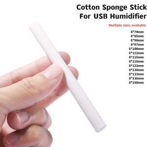 10 피스 가습기 필터 8mm 직경 교체 목화 스폰지 스틱 USB 공기 부품 여러 크기 사용 가능