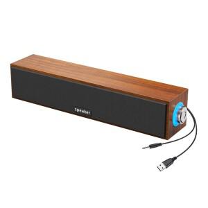 6W 유선 및 블루투스 사운드바 E3090 홈 데스크탑 컴퓨터 스피커 듀얼 시스템 서브우퍼 USB 포트 3.5mm 오