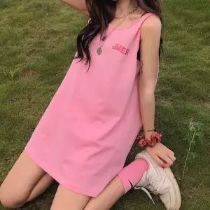 [골드스마일]루즈핏 박스 롱 나시 휴양지룩 오버핏 민소매 티셔츠