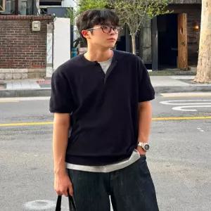 스파오 SPKWG25M02 남녀공용 모자 [코튼100] 헨리넥 반팔니트_25M02 6084842