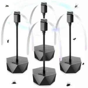 야외 피크닉용 방충 블레이드 홀로그램 선풍기 4 pack Black