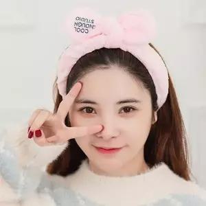 귀여운 극세사 리본 세안밴드 레터링 헤어밴드 머리띠 세수밴드남자 세수밴드 (W9AF381)