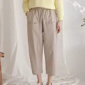 셀럽하우스 와이드 여성바지 캐주얼 바지 8부 여자항아리바지 배