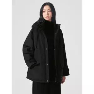 에잇세컨즈 오버핏 후드 야상 패딩 블랙 패딩조끼 베스트패딩 324Y38LY25 46387