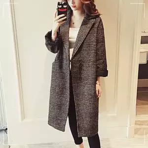 코트 예쁜 브라운 클래식 HH-B90 데일리 체크 여성 AW7B9EFF