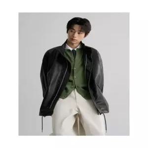 에잇세컨즈 페이크레더 숏 야상 재킷 블랙 사파리 야상재킷 45623ZSS25 6014199