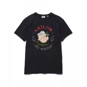 매장정품 PENFIELD 빈티지 시리즈 세일러 링거 반팔 티셔츠 블랙_FS2KT40U