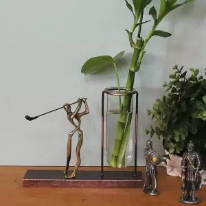시험관 골프 장식 수경재배 유리 황동 수공예 화병 꽃꽂이 데코