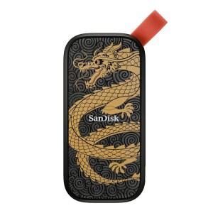 SANDISK 1TB 휴대용 SSD 드래곤 에디션 - 최대 800MB/S USB-C USB 3.2 2세대 업데이트된 펌웨어 외장 솔리드 스테이트 드라이브 U200EDSDDE30-1T00-GD25