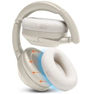 WC 스웨트Z XM4 - WC의 소니 WH1000XM4용 특허 보호 이어패드 스웨트 커버 | WH-1000XM4 헤드폰용 실리콘 이어 스웨트프루프 및 쉽게 세탁 가능 베이지
