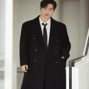 드로우핏 프리미어 울 맥시 더블 체스터 코트 [BLACK] 겨울더블 남자겨울코