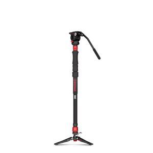 IFOOTAGE COBRA 3 A150S 스트라이크 모노포드 유체 헤드 페달 잠금 제어 기능 포함 59인치 카메라 원스텝 빠른 높이 조절 전문 사진 모노포드(A150S & KOMODO K5S)