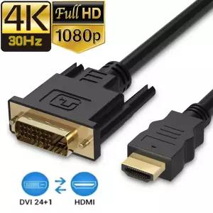 4K HDMI to DVI 케이블 양방향 DVI to HDMI 케이블 또는 어댑터 변환 PS5 Xbox PC HDTV PS4용