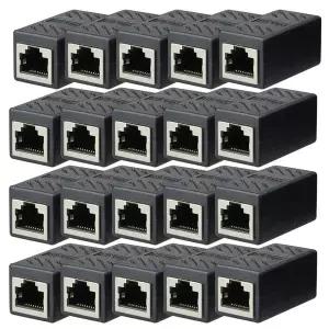51020Pcs RJ45 커플러 이더넷 케이블 커플러 LAN 커넥터 Cat7 Cat6 Cat5e 이더넷 케이블 연장 어댑터 암-암