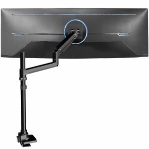 최대 49인치 화면을 위한 VIVO 공압 암 싱글 울트라와이드 모니터 엑스트라 톨 데스크 마운트, 헤비 듀티 클램프, 44파운드, 블랙, 스탠드-V110K 초광각 유지