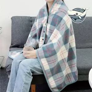 따뜻한 겨울 체크 극세사 똑딱이 무릎담요 실내 체크무릎담요 겨울무릎담요