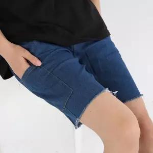 여자 시원한 편한 여름 주머니 밑트임 청 5부 반바지 여자편한반바지 (WA5FD3A)