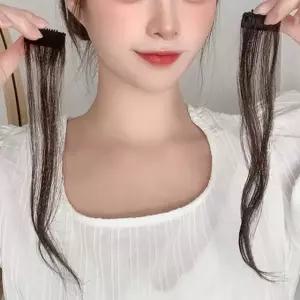 S컬 앞머리 부분가발 똑딱이 사이드뱅 예쁜 옆머리 여자가발 긴머리가발 (WF378AF)