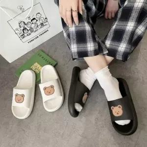 여름슬리퍼 실내화 통굽슬리퍼 무소음 곰돌이 슬리퍼 거실화 통굽